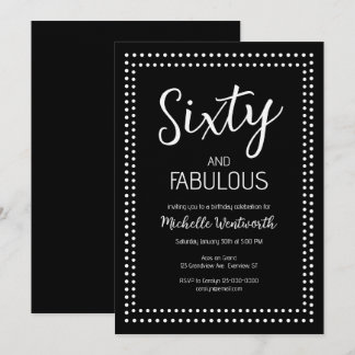 60 and Fabulous Sixtieth Birthday Party Einladung