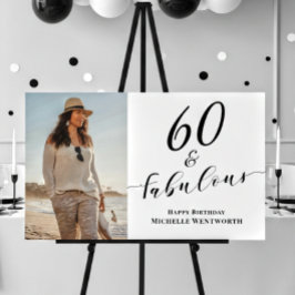 60 and Fabulous Sixtieth Birthday Photo Script  Poster