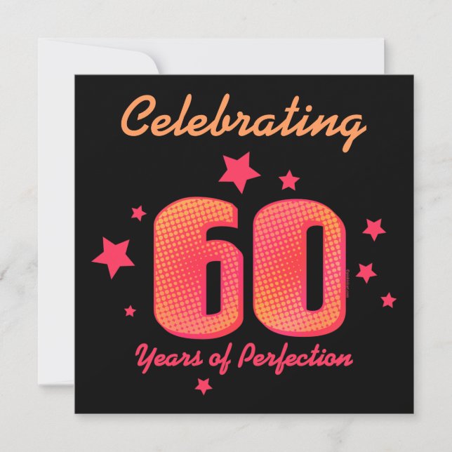 60 ans de perfection Invitation d'anniversaire per (Devant)