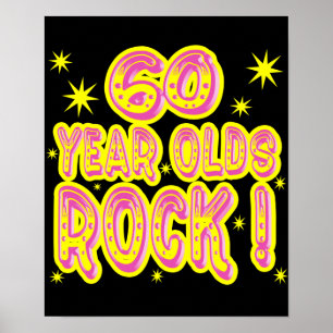 60 ans Rock! (Rose) Impression d'affiche
