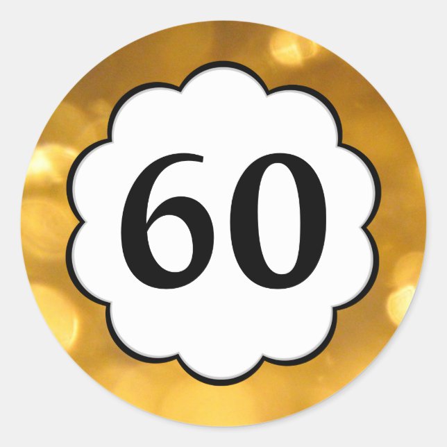 60 - Aufkleber mit den goldenen Zahlen (Vorderseite)