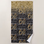 60 aussehen wie ein guter Goldstrand zum Geburtsta Strandtuch<br><div class="desc">Feiern Sie Ihren 60. Geburtstag stilvoll mit diesem Schwarz-,  Weiß- und Goldeffekt 60 und dem fabelhaften Geburtstagsdesign. Modernes Design mit Skripttext und fett formatierter Grafik. Ändern Sie die Farbe,  um sie anzupassen. Teil einer Sammlung.</div>