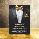 60. Black and Gold Tuxedo Geburtstagsveranstaltung Einladung<br><div class="desc">Feiern Sie stilvoll mit dieser Black and Gold Tuxedo Geburtstagsveranstaltung, die Eleganz und Eleganz ausstrahlt. Der schwarze Hintergrund und die glänzenden goldenen Akzente Set für eine luxuriöse Affäre, perfekt für ein Meilenstein-Fest. Mit seinem raffinierten, tuxedo-inspirierten Design, erweckt diese Einladung das Wesen eines eleganten Abends voller unvergesslicher Momente. Personalisieren Sie es...</div>