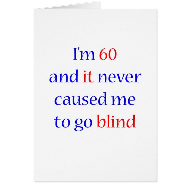 60 blind nie gegangen (Vorne)