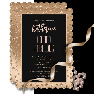 60 Blush Pink Scallop Glam Geburtstag Einladung