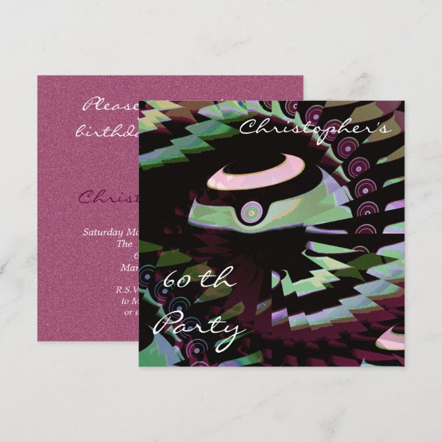 60. Bowls Geburtstag Einladung (Vorne/Hinten)