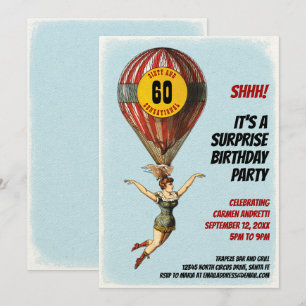 60. Circus Balloon Girl Einladung