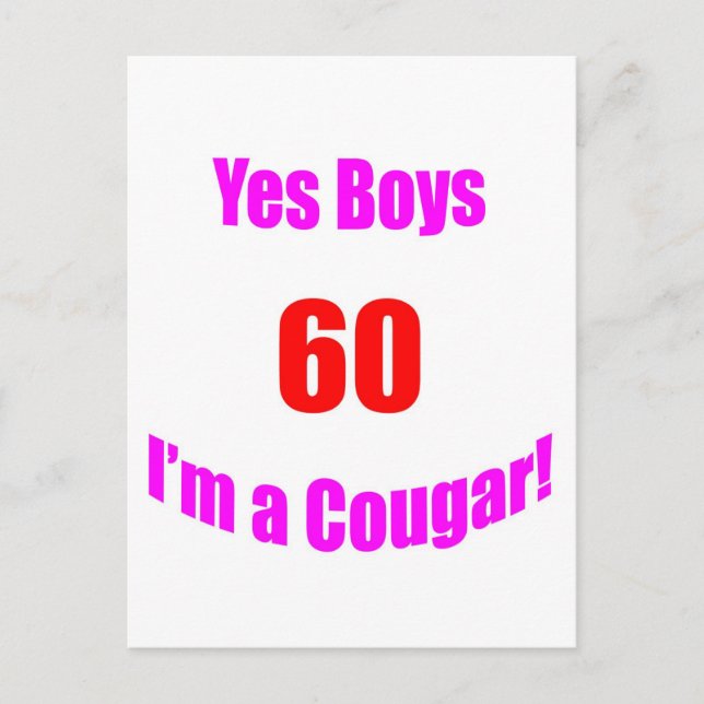 60 Cougar Birthday Postkarte (Vorderseite)