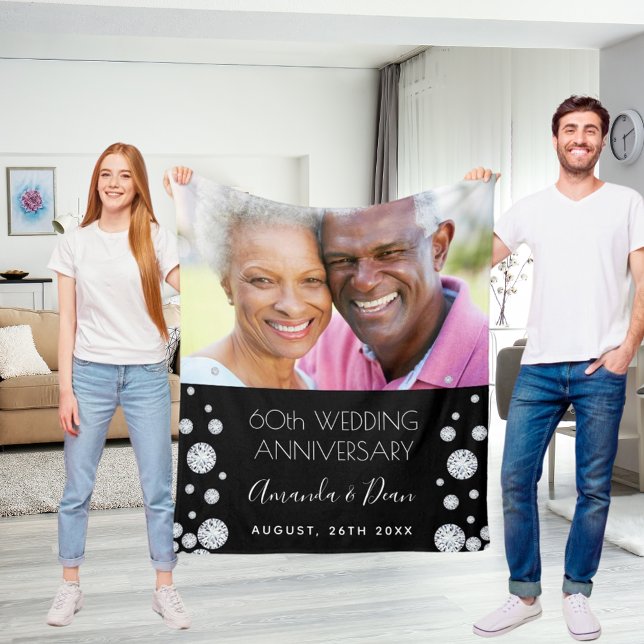 60. Diamant Hochzeitstag kundenspezifisches Foto Fleecedecke (Von Creator hochgeladen)