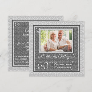 60. Diamant Jubiläum mit Foto Party Einladung