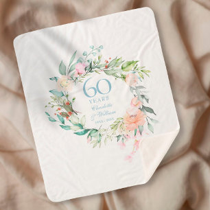 60. Diamantene Hochzeit Florale Girlande Sherpadecke