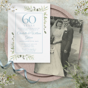 60. Diamantene Hochzeit Foto Grüne Pflanzen Einladung