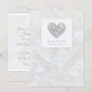 60. Diamantene Hochzeit Herz-Einladung Einladung