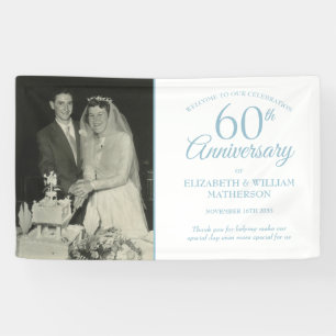 60. Diamantene Hochzeitsfoto Willkommen Banner