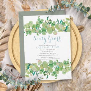 60. Diamantene Hochzeitstag Grüne Dekoration Einladung
