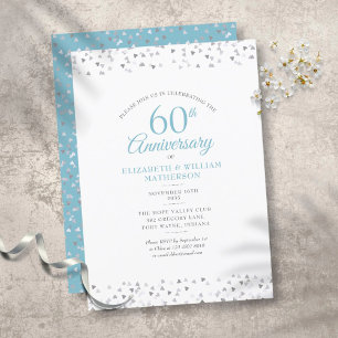 60. Diamantene Hochzeitstag Liebesherzen Einladung