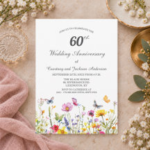 60. Diamantene Wildblumen-Hochzeitsjubiläum
