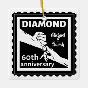 60. Diamantenhochzeit Traditionelles Jubiläum Keramikornament