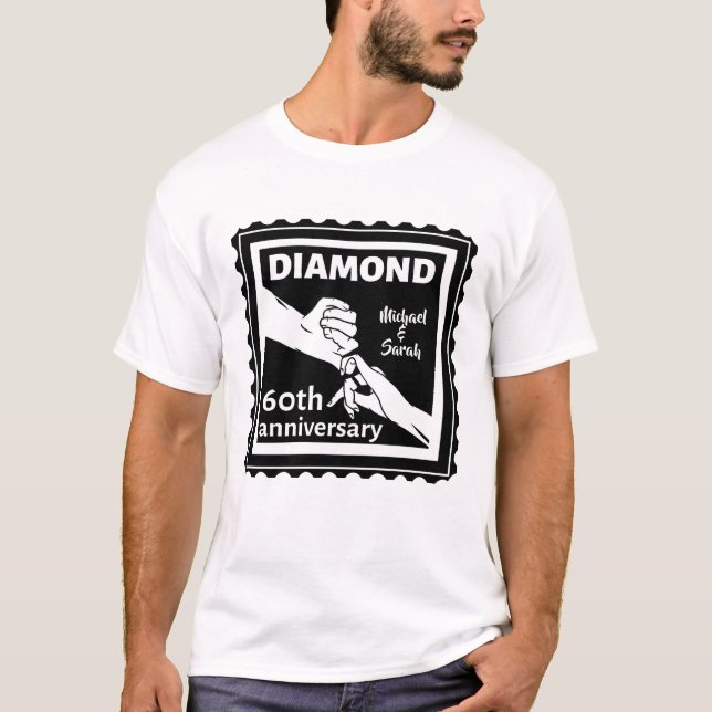 60. Diamantenhochzeit Traditionelles Jubiläum T-Shirt (Vorderseite)