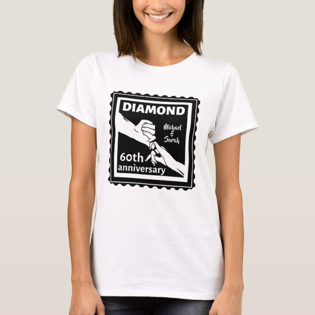 60. Diamantenhochzeit Traditionelles Jubiläum T-Shirt (Vorderseite)