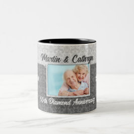 60. Diamantenjubiläum mit Coupels Foto Zweifarbige Tasse