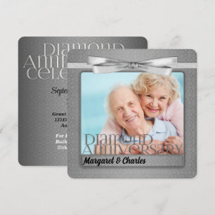 60. Diamond Anniversary Custom Foto Party Einladung
