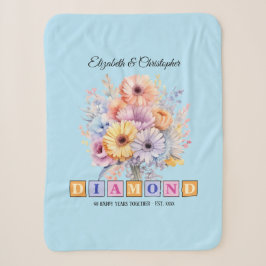 60. Diamond Jubiläum gerbera Blume blau Sherpadecke
