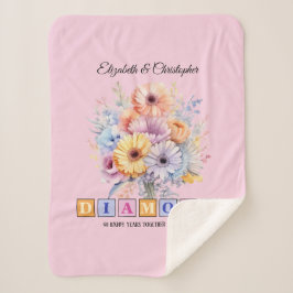 60. Diamond Jubiläum gerbera Blume rosa Sherpadecke