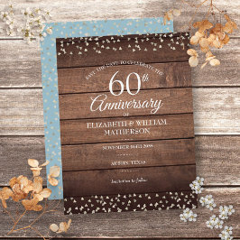 60. Diamond Jubiläum Save the Date rustikal Postkarte