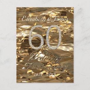 60 Diamond Wedding 60 Jahre Gold Postkarte