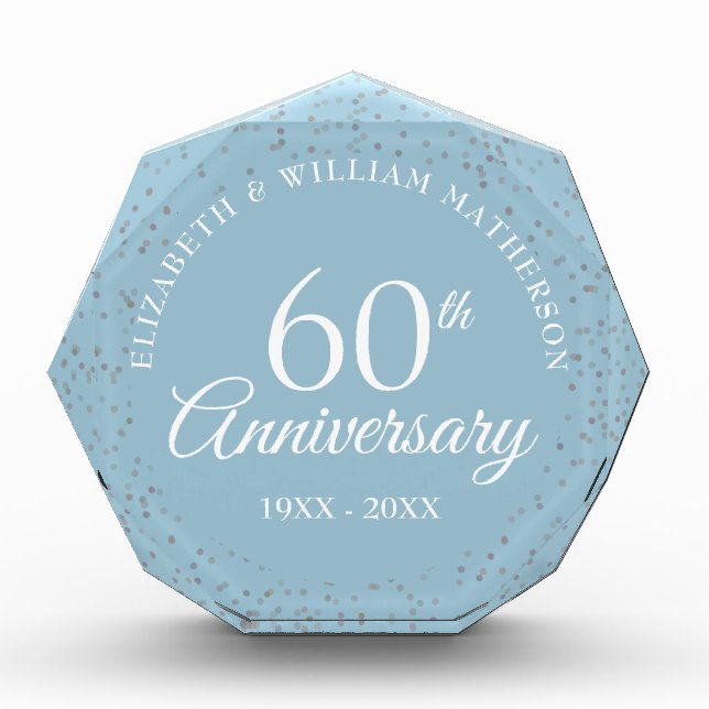 60. Diamond Wedding Anniversary Confetti Fotoblock (Vorderseite)