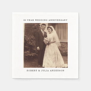 60. Diamond Wedding Anniversary Custom Foto Serviette