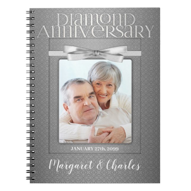 60. Diamond Wedding Annivsersary Guest Notizblock (Vorderseite)