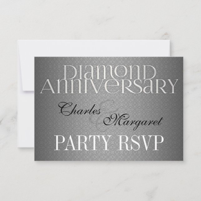 60. Diamond Wedding Annivsersary UAWG RSVP Karte (Vorderseite)
