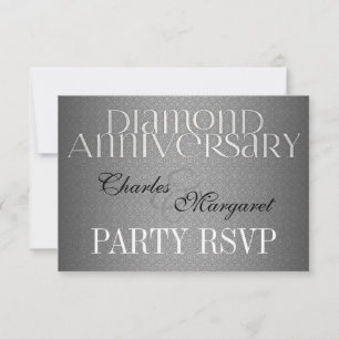 60. Diamond Wedding Annivsersary UAWG RSVP Karte