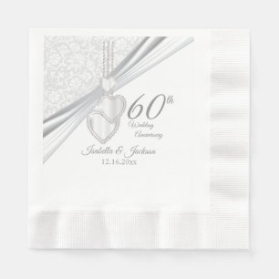 60. Diamond Wedding Jubiläum 2 Serviette