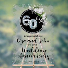 60. Diamond Wedding Jubiläum Acrylschild