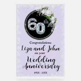 60. Diamond Wedding Jubiläum Acrylschild