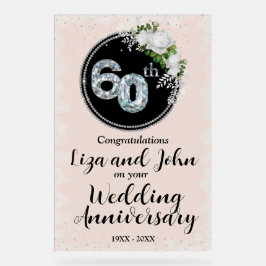 60. Diamond Wedding Jubiläum Acrylschild
