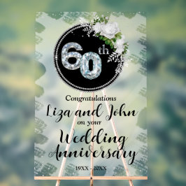 60. Diamond Wedding Jubiläum Acrylschild