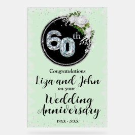 60. Diamond Wedding Jubiläum Acrylschild