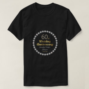 60. Diamond Wedding Jubiläum Gold Typografie T-Shirt