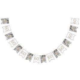 60. Diamond Wedding Jubiläum Gold Typografie Wimpelkette