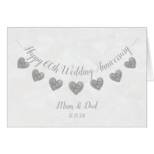 60. Diamond Wedding Jubiläum Mama & Papa Karte