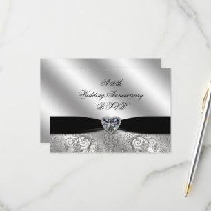 60. Diamond Wedding Jubiläum RSVP Karte
