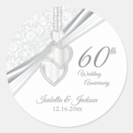 60. Diamond Wedding Jubiläum Runder Aufkleber