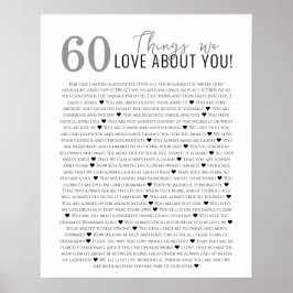 60 Dinge, die wir über Sie Liebe haben, 70. 80. Poster