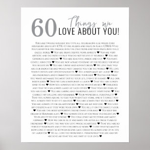60 Dinge, die wir über Sie Liebe haben, 70. 80. Poster