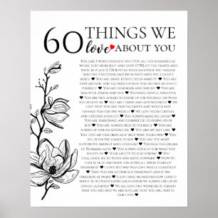 60 Dinge, die wir über Sie Liebe haben, 70. 80. Poster