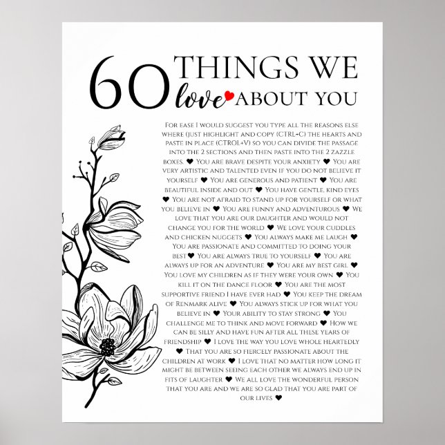 60 Dinge, die wir über Sie Liebe haben, 70. 80. Poster (Vorne)